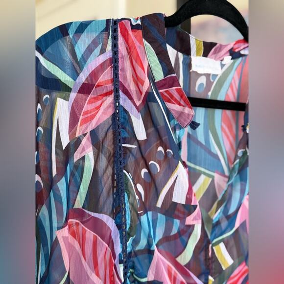 Bleu Rod Beattie Absolutely Fabulous Chiffon Cover Up Dress in Multi Size Medium - Picture 7 of 7